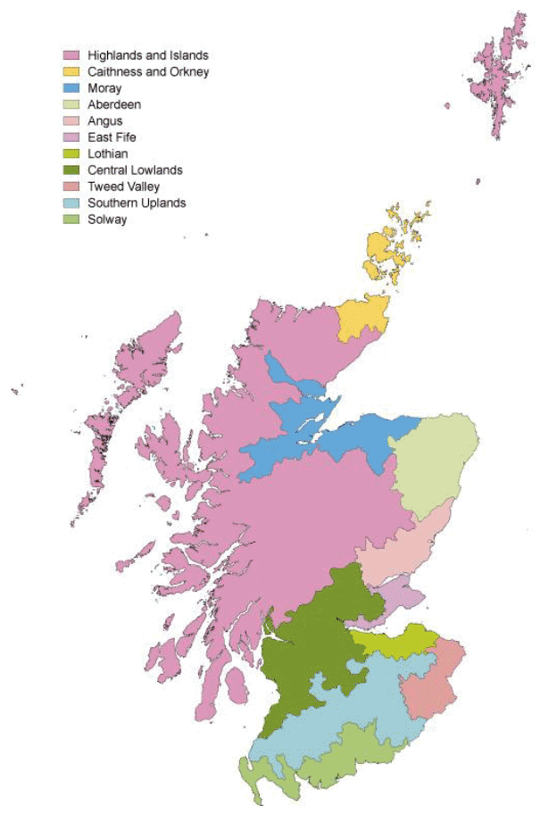 Figure 29 Land use regions of Scotland