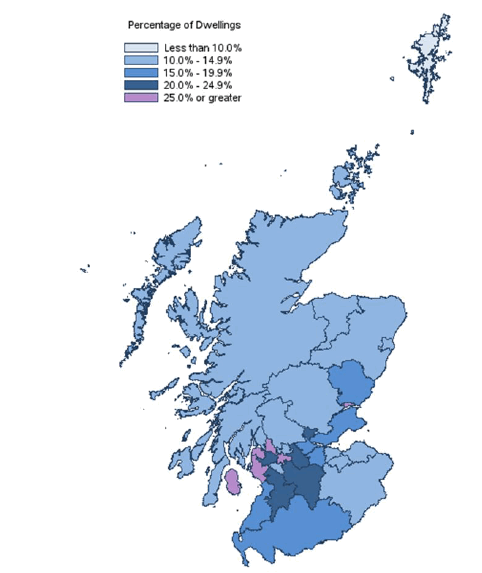 Figure 3: Proportion of chargeable dwellings in receipt of CTR by local authority, March 2020