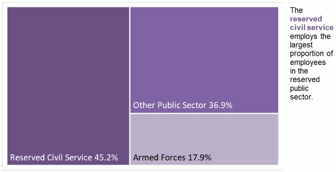 Chart 5 tree map of reserved Public Sector Employment showing relative size of public bodies 