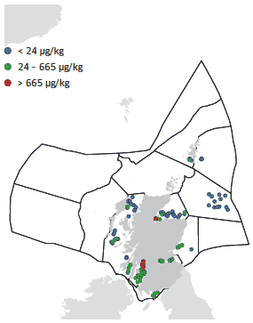 Pyrene in Sediments normalised to 2.5% TOC
