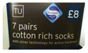 Clothes containing silver