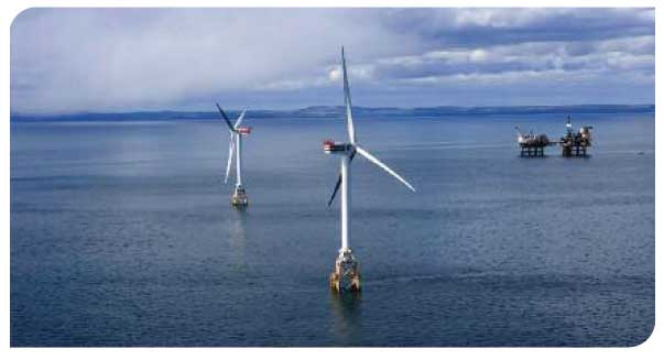 Beatrice Windfarm Demonstrator Project adjacent to Beatrice oil platforms