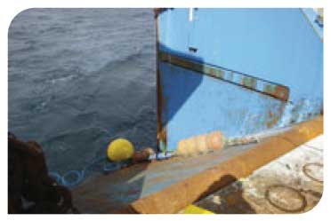 Deploying a mooring from the FRV Scotia