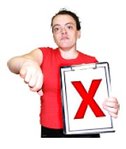 Girl with her thumbs down