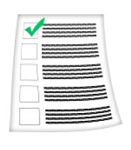 Paper with a tick