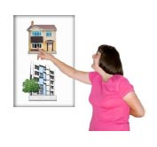 Woman pointing at a picture