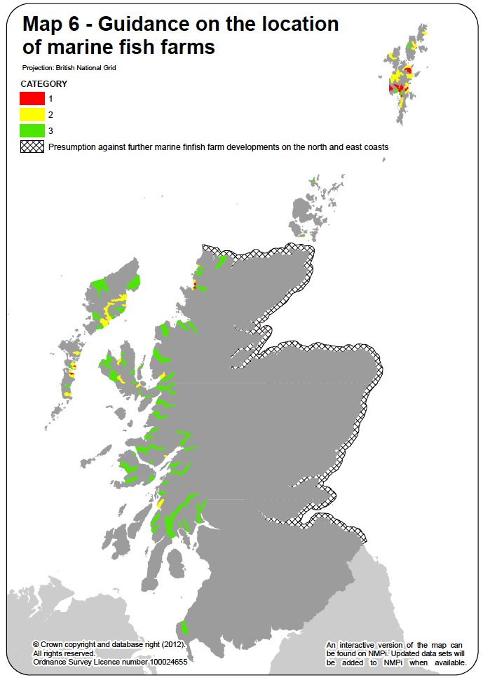Map 6 - Guidance on the location of marine fish farms Map 6 - Guidance on the location of marine fish farms
