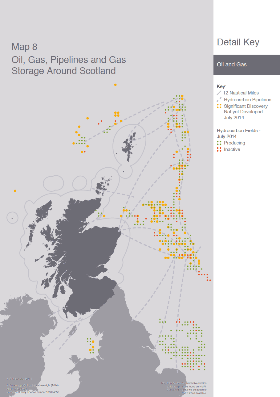 Map 8 Oil, Gas, Pipelines and Gas Storage Around Scotland Map 8 Oil, Gas, Pipelines and Gas Storage Around Scotland