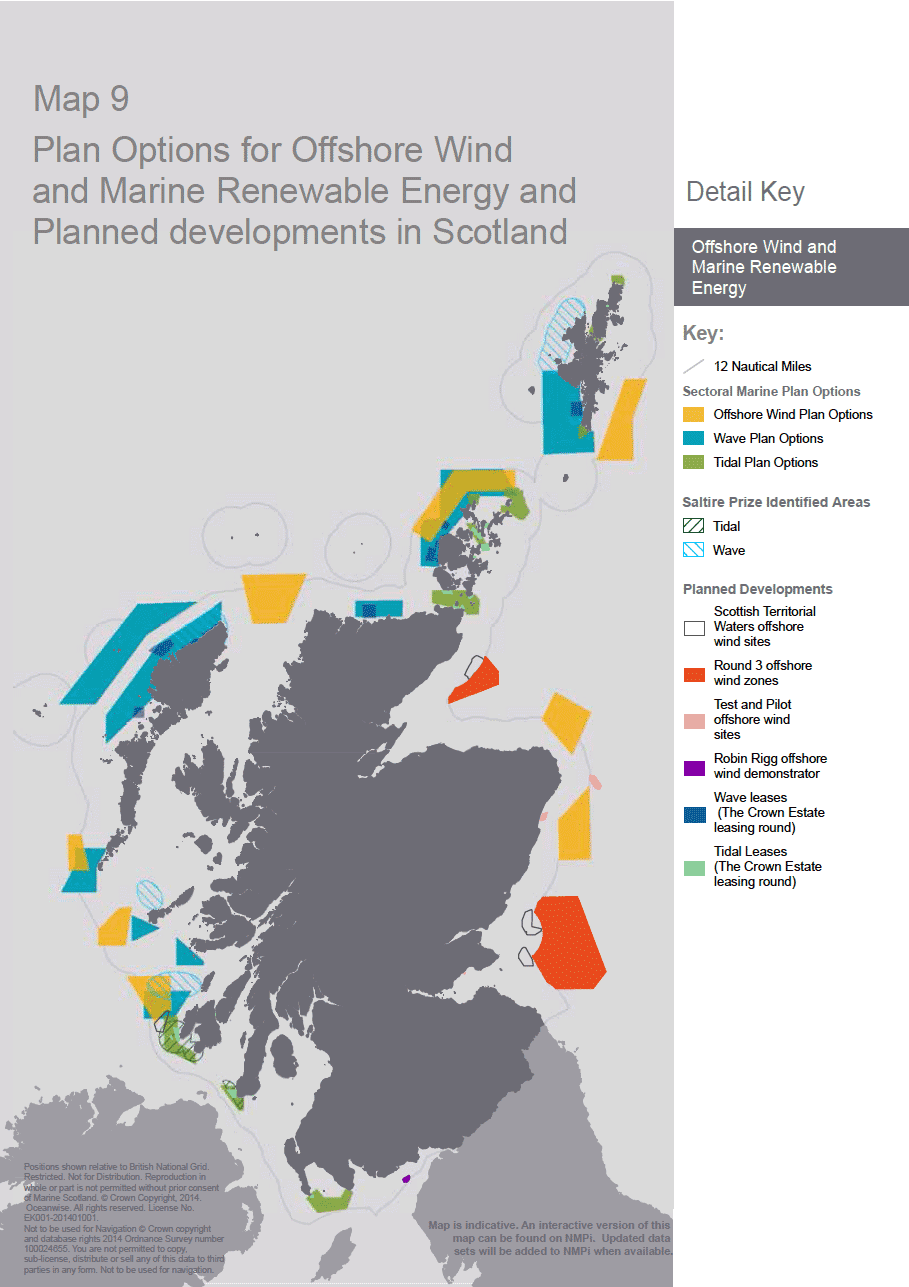 Map 9 Plan Options for Offshore Wind and Marine Renewable Energy and Planned developments in Scotland Map 9 Plan Options for Offshore Wind and Marine Renewable Energy and Planned developments in Scotland