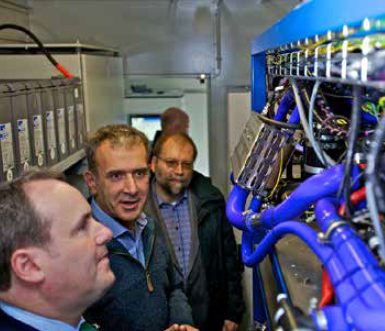 Paul Wheelhouse MSP at the &lsquo;Surf n Turf&rsquo; hydrogen fuel cell training compound, Kirkwall, Orkney. (Credit: Colin Keldie)
