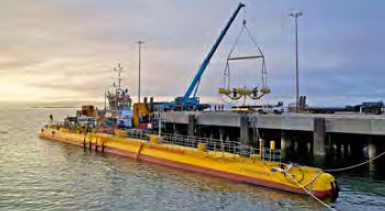ScotRenewables SR2000 floating tidal turbine at Hatston Pier (Credit: Paul O'Brien)