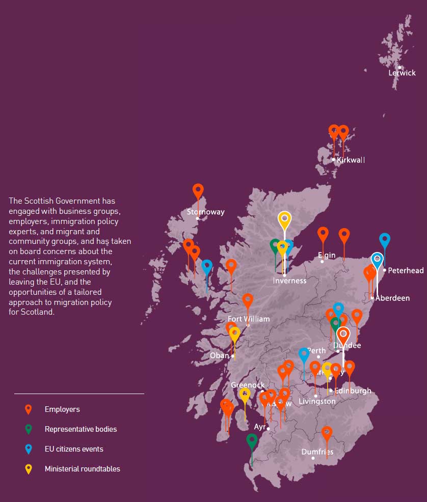 Map of business groups, employers, immigration policy experts, and migrant and community groups Map of business groups, employers, immigration policy experts, and migrant and community groups