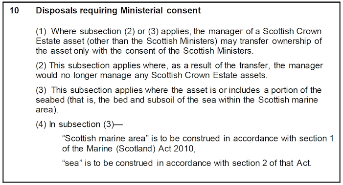 10 Disposals requiring Ministerial consent