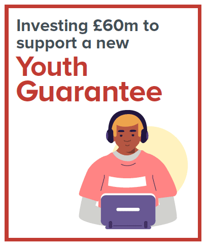 Investing £60m to support a new Youth Guarantee
