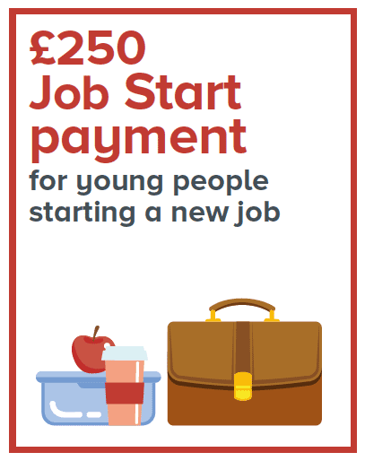 £250 Job Start payment for young people starting a new job