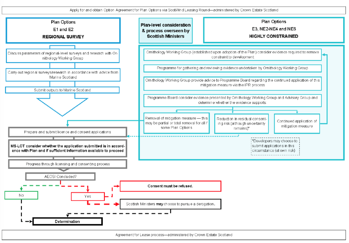 Figure showing Scottish Ministers' preferred consenting routes as described in section s5.3.1, 5.3.2 and 5.3.3.