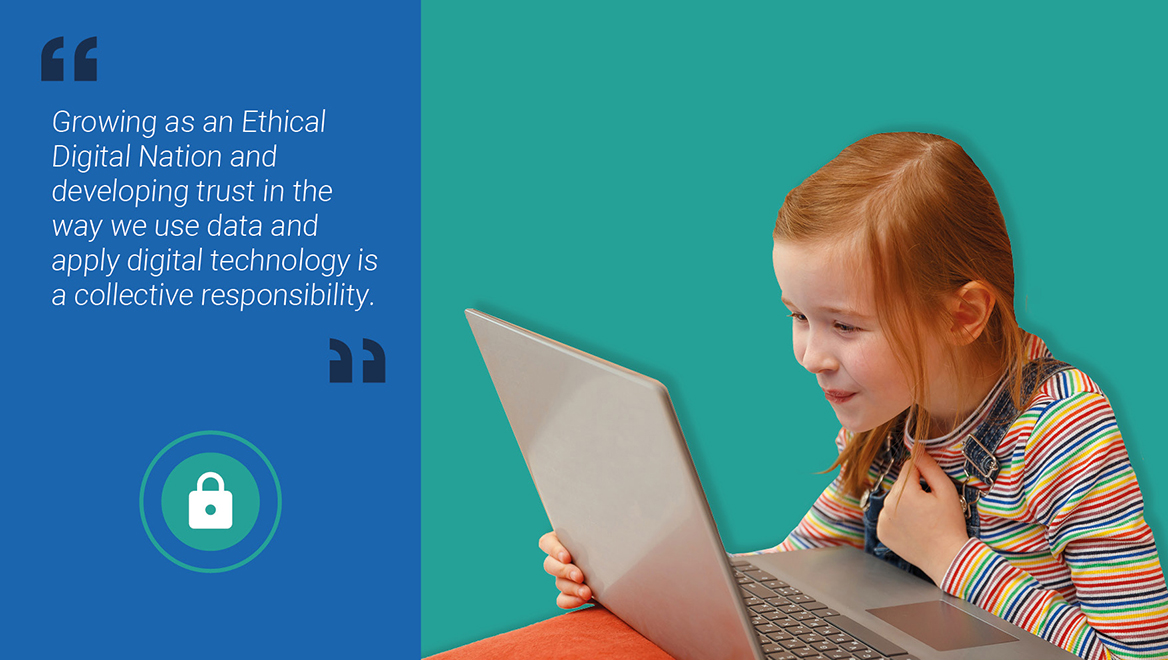 Image of a young girl using a laptop