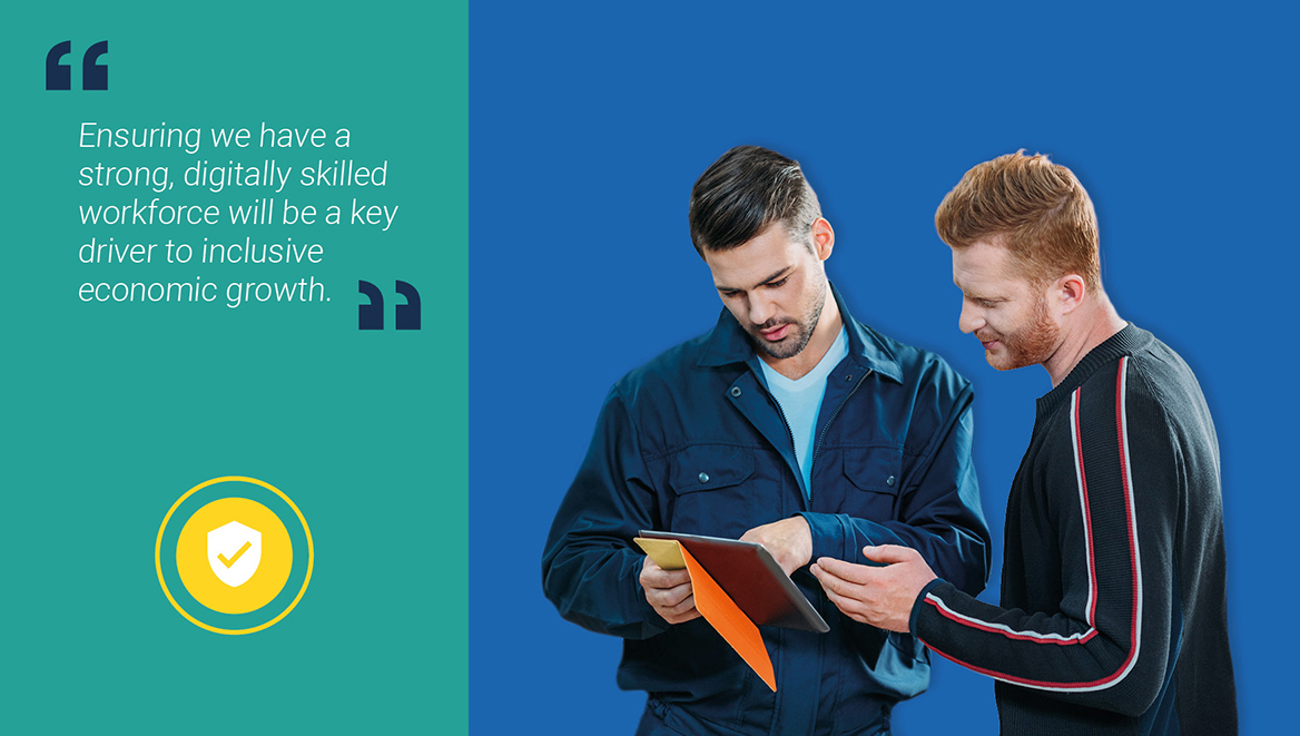 Image of mechanics using a tablet