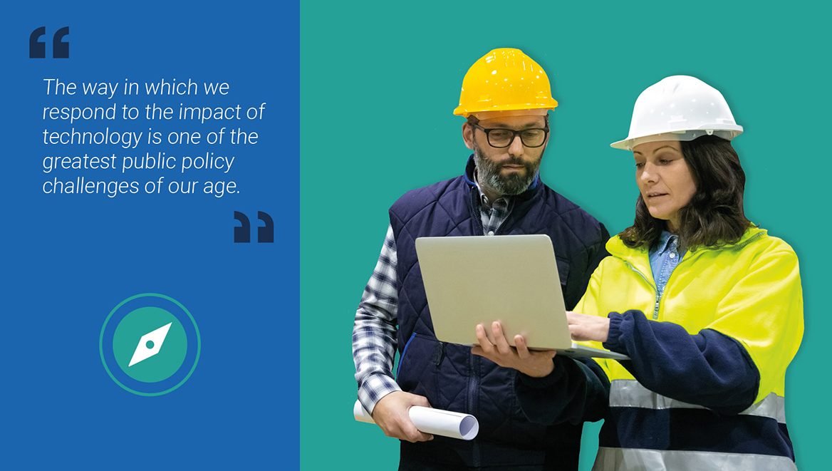 Image of construction workers using a tablet computer