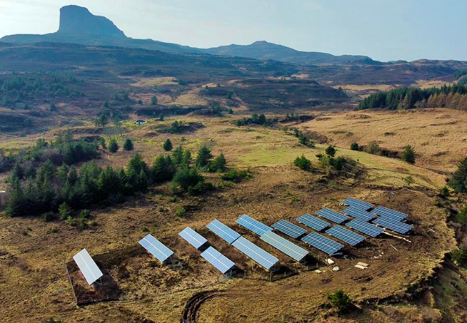 Solar energy array on Isle of Eigg 