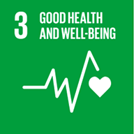 Graphic of United Nations Sustainable Development Goal Number 3: Good Health and Wellbeing