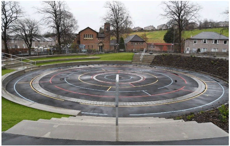 A photo of Croftfoot primary ampitheatre. 