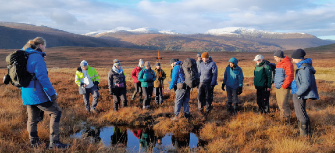 Scotland’s Rural College students on a peatland course field trip.