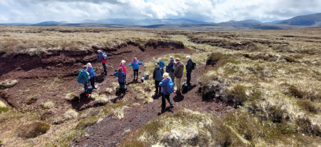Group considering heavily degraded peatland site in Cairngorms.